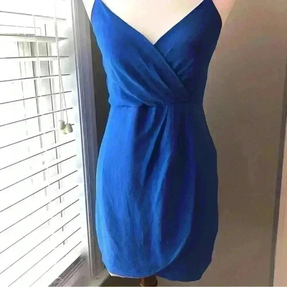 Lavender Brown Blue Silk Mini Dress - Picture 2 of 8